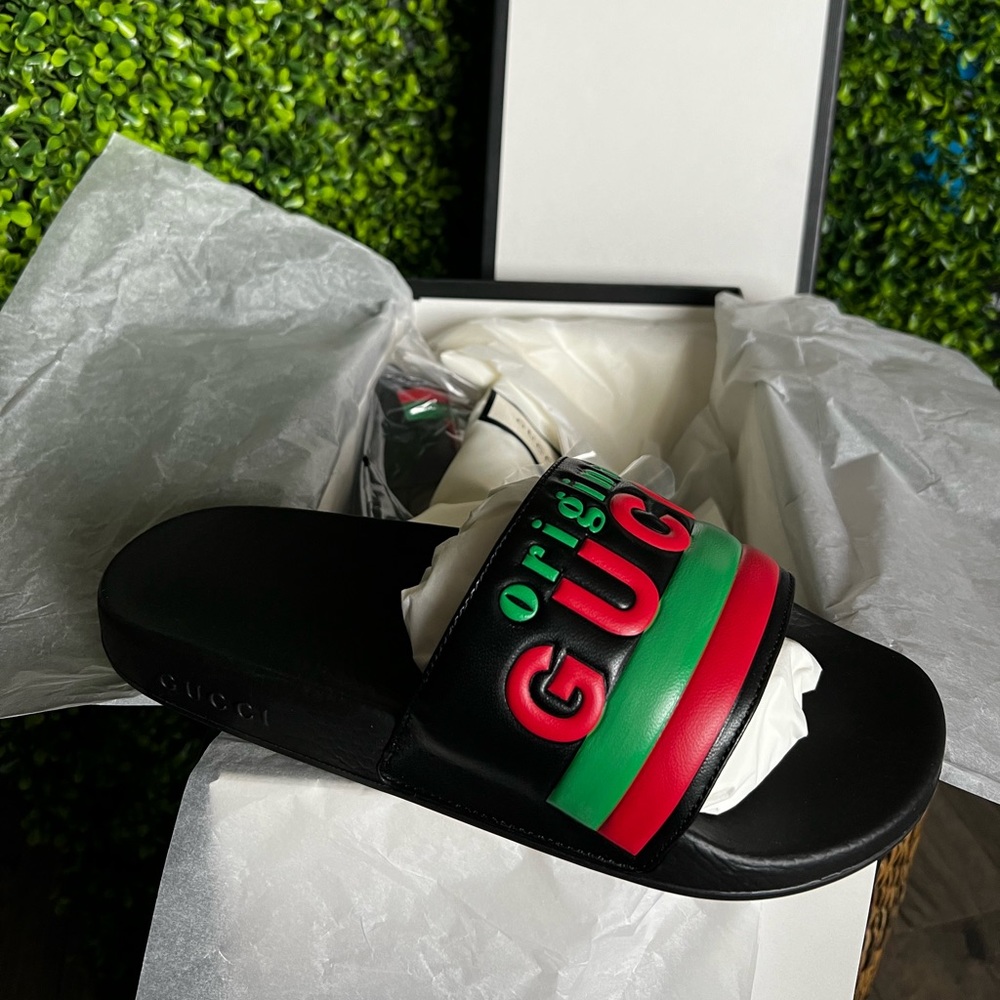 Firm on price New Gucci Logo Men’s Slide size 8